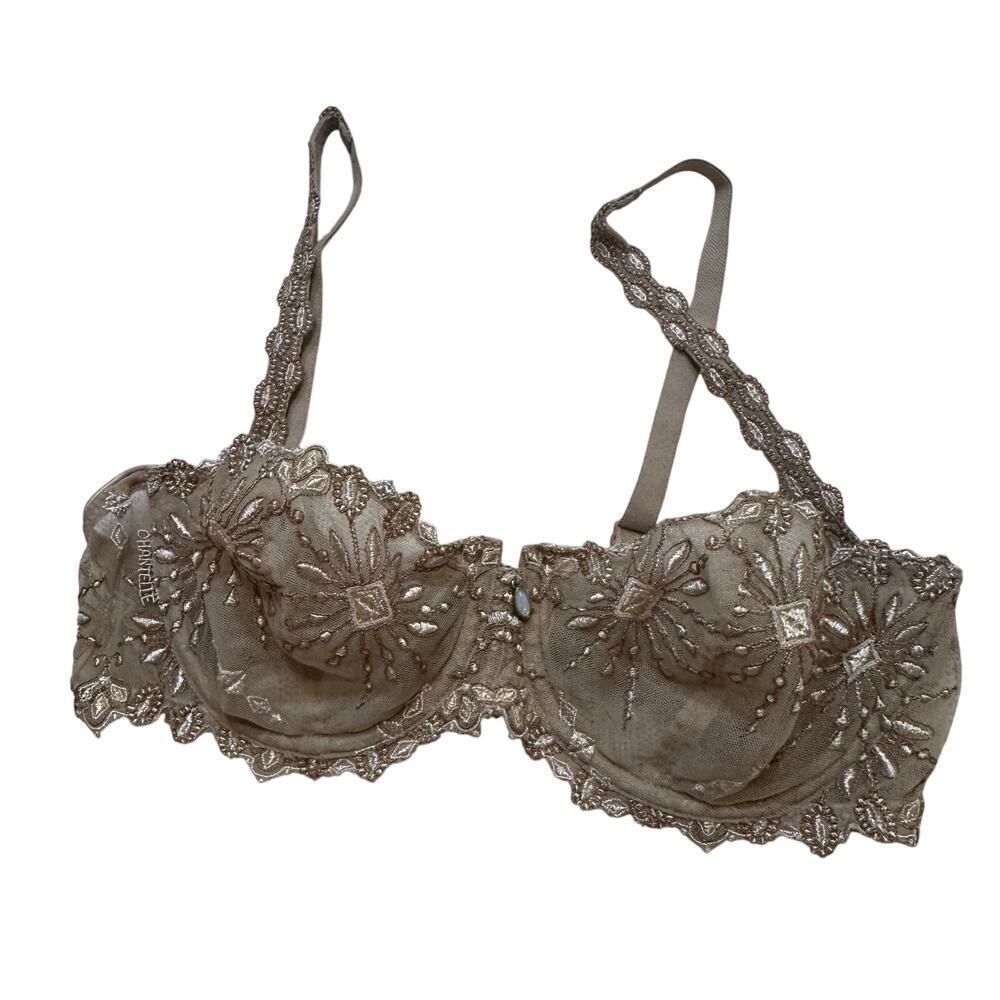 Chantelle Champs-Élysées Lace Unlined Demi Bra Sz 34C